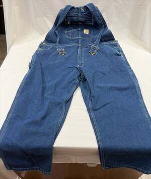 Carhartt Men's Loose Fit Denim Bib Overalls (Model OR4672-M), Size 42x28